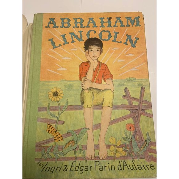 1957 Abraham Lincoln by Ingri & Edgar Parin d'Aulaire Hardback W/ Dust Jacket AO - Picture 3 of 7